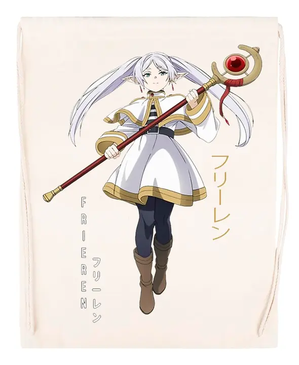Bolsa de deporte de cuerdas beige «Sousou no Frieren» (Kwantees)