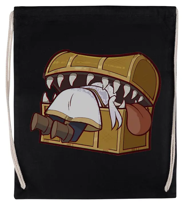 Bolsa de deporte de cuerdas negra «Mímico dorado» (Kwantees)