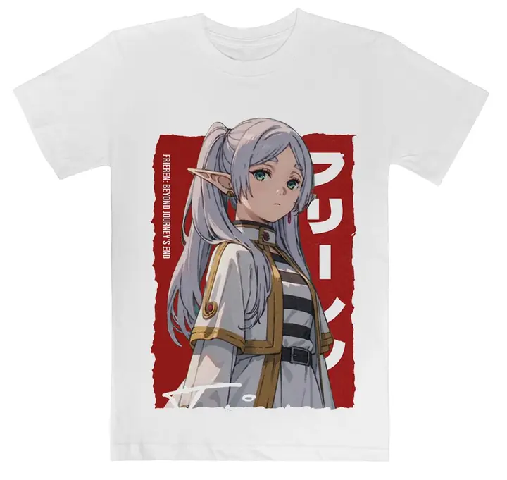 Camiseta blanca infantil «Frieren Beyond Journeys» (Kwantees)