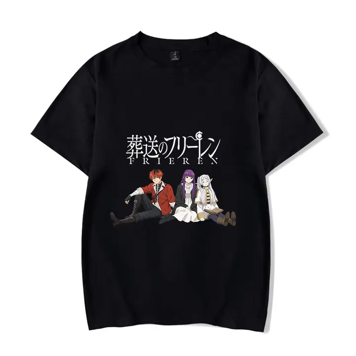 Camiseta de Frieren — diseño 3 en negro (Sageam)