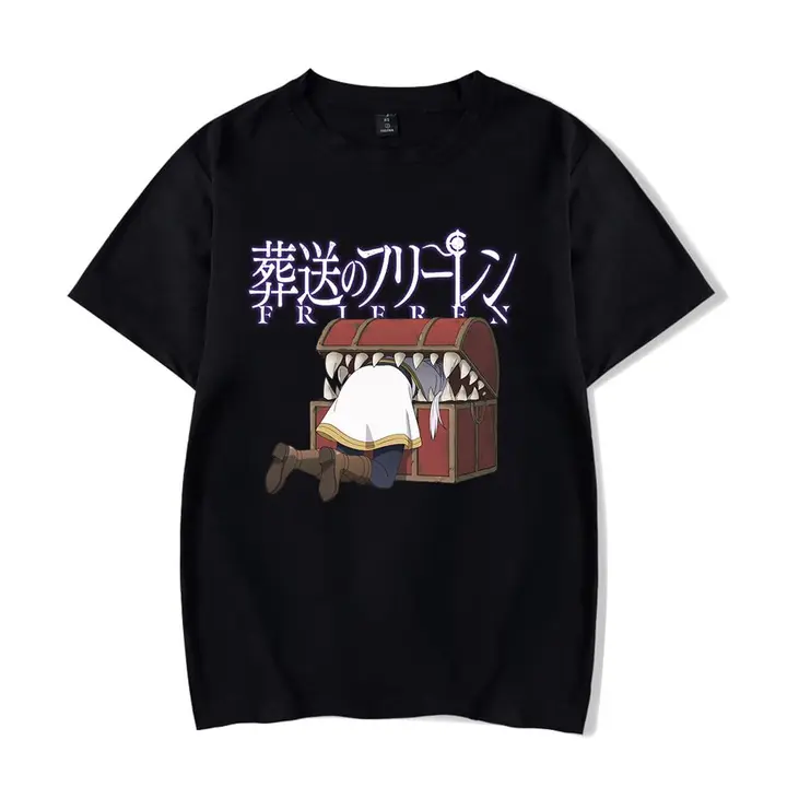 Camiseta de Frieren — diseño 4 en negro (Sageam)
