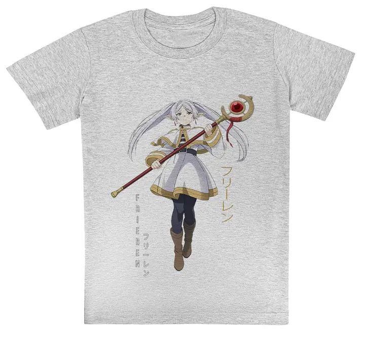 Camiseta gris infantil «Sousou no Frieren» (Kwantees)