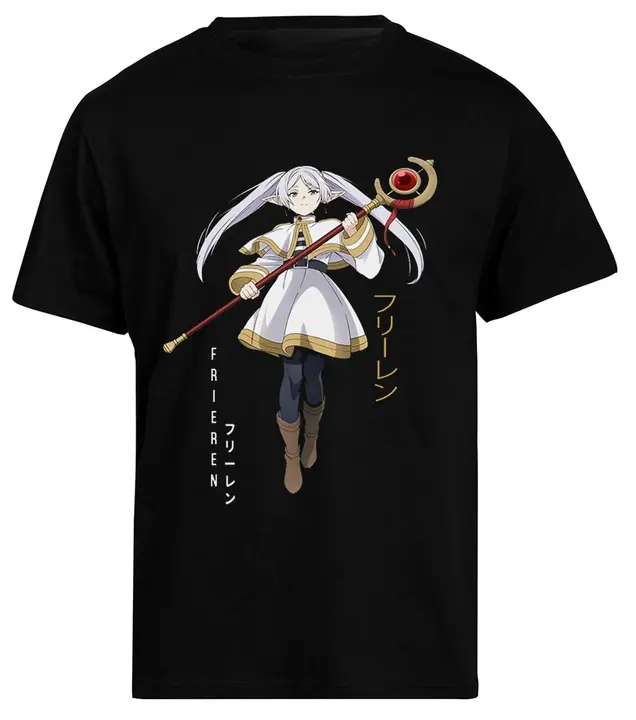 Camiseta negra de hombre «Sousou no Frieren» (Kwantees)