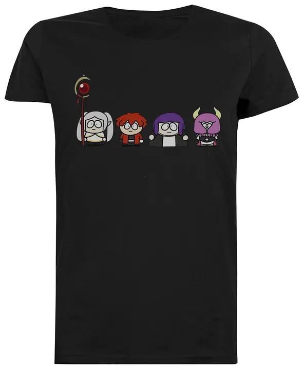 Camiseta negra de mujer «Frieren con el equipo» (Magitone)
