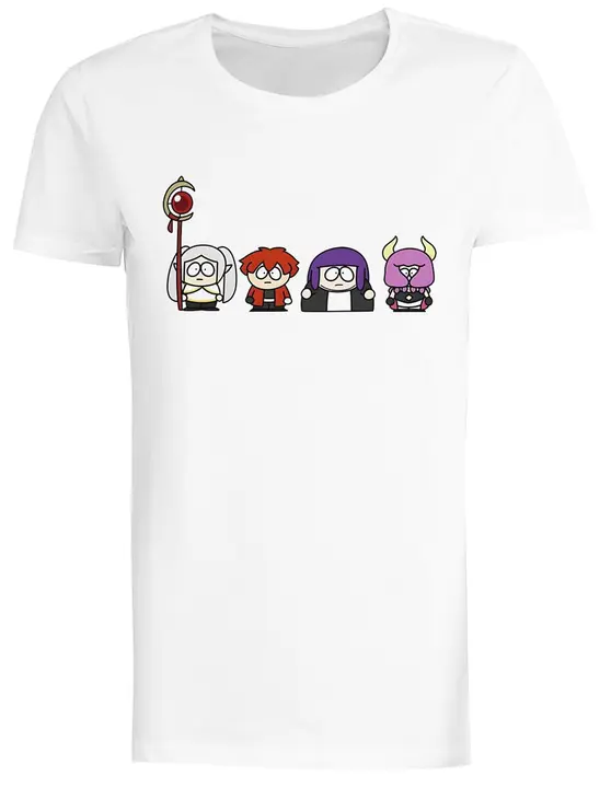 Camiseta blanca de mujer «Frieren con el equipo» (Magitone)
