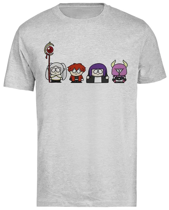 Camiseta oversize gris unisex «Frieren con el equipo» (Magitone)