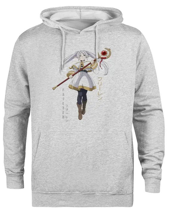 Chaqueta con capucha gris unisex «Sousou no Frieren» (Kwantees)