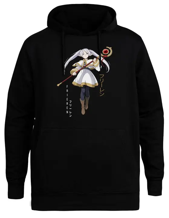 Chaqueta con capucha negra unisex «Sousou no Frieren» (Kwantees)