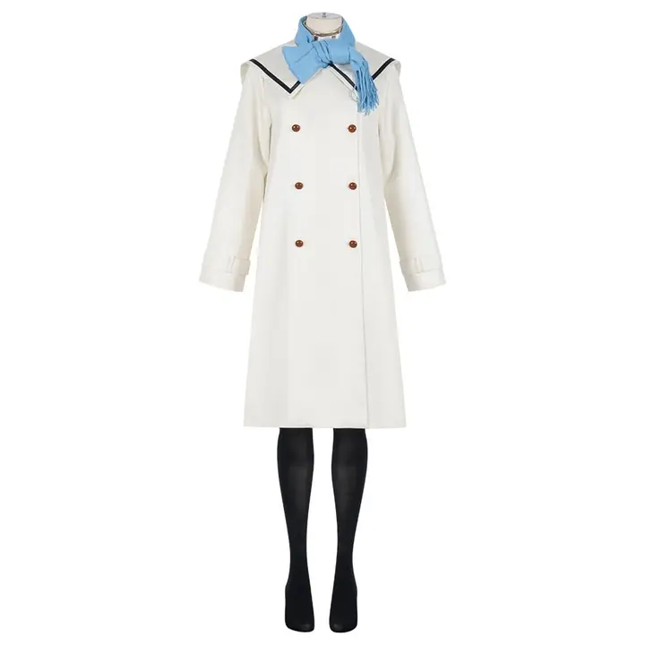 Cosplay de Frieren con abrigo de invierno y bufanda (sin licencia)