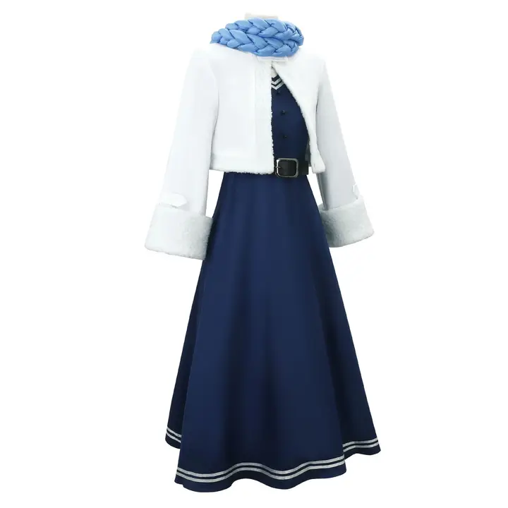 Cosplay de Frieren con ropa de invierno: chaqueta, vestido y bufanda (sin licencia)