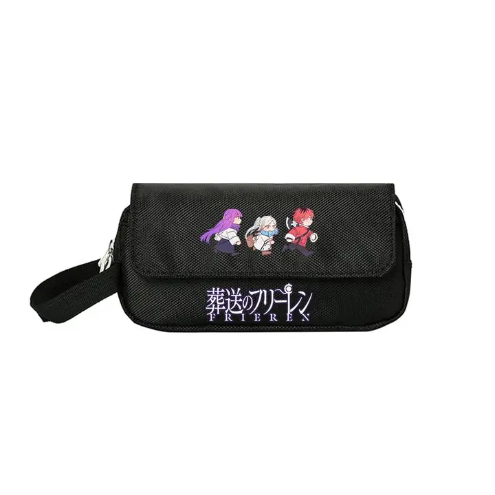 Estuche escolar de Frieren — diseño 12 en negro (Sageam)