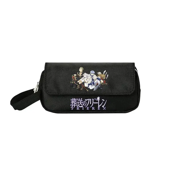 Estuche escolar de Frieren — diseño 6 en negro (Sageam)
