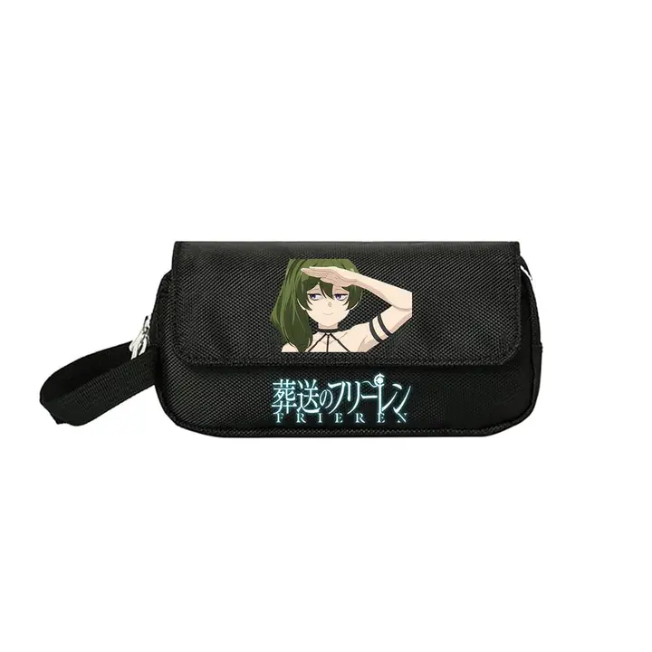 Estuche escolar de Frieren — diseño 9 en negro (Sageam)