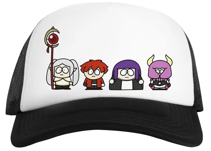 Gorra snapback blanca unisex «Frieren con el equipo» (Magitone)