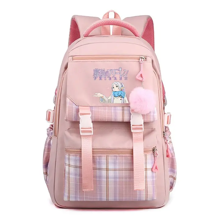 Mochila casual de Frieren, 42 × 30 × 23 cm — diseño 1 en rosa (Sageam)