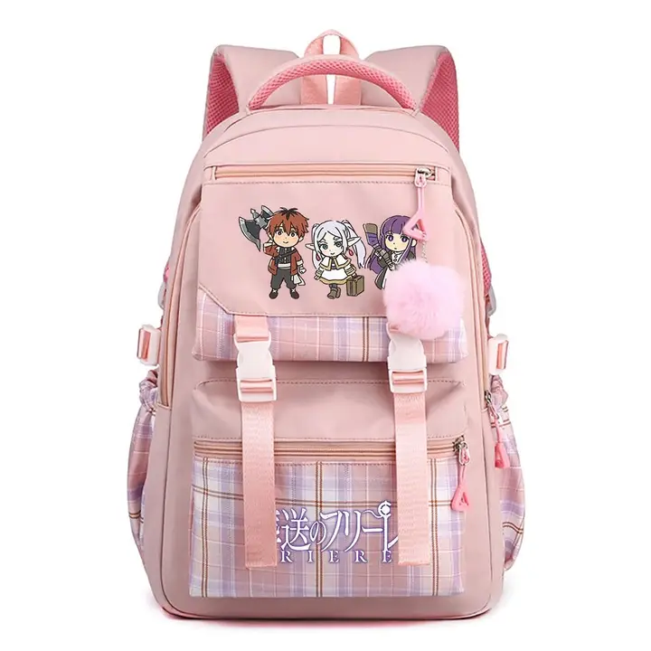 Mochila casual de Frieren, 42 × 30 × 23 cm — diseño 10 en rosa (Sageam)