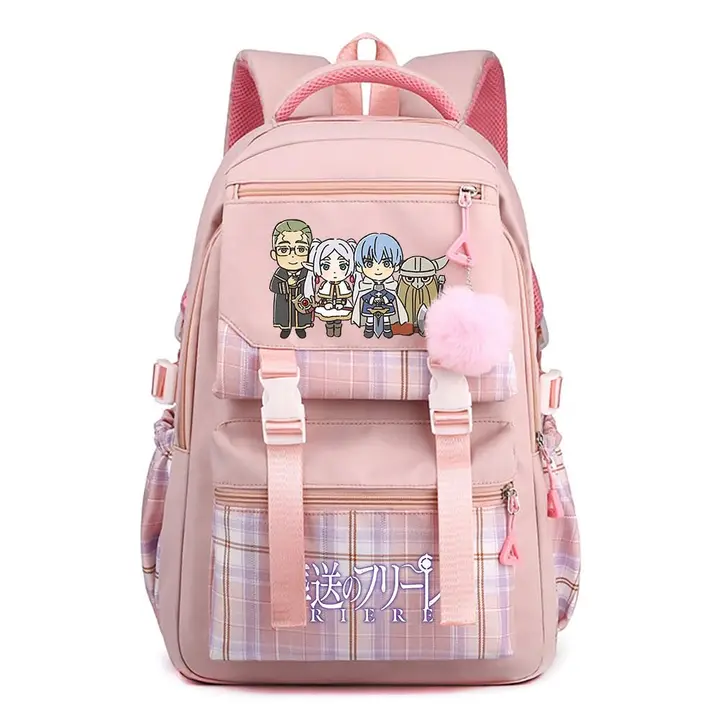 Mochila casual de Frieren, 42 × 30 × 23 cm — diseño 11 en rosa (Sageam)