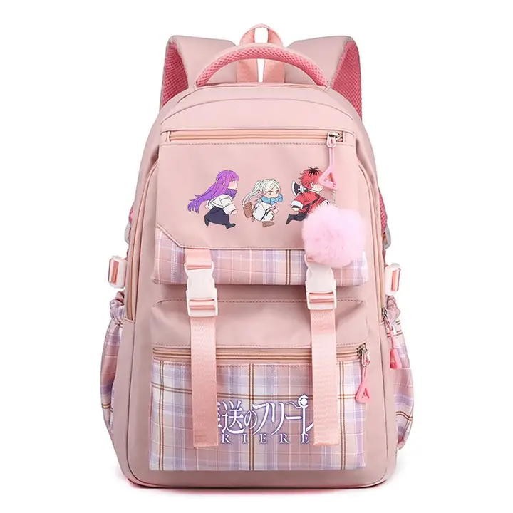 Mochila casual de Frieren, 42 × 30 × 23 cm — diseño 12 en rosa (Sageam)