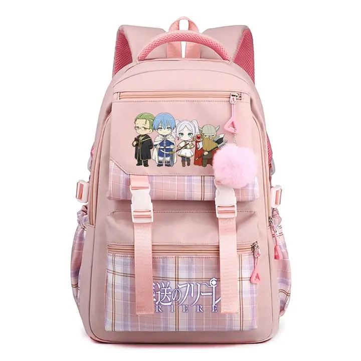 Mochila casual de Frieren, 42 × 30 × 23 cm — diseño 14 en rosa (Sageam)