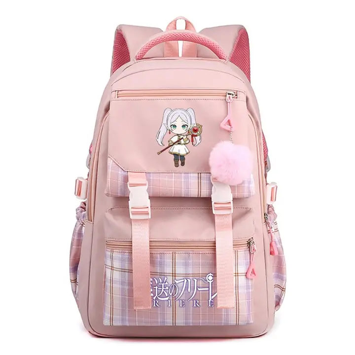 Mochila casual de Frieren, 42 × 30 × 23 cm — diseño 15 en rosa (Sageam)