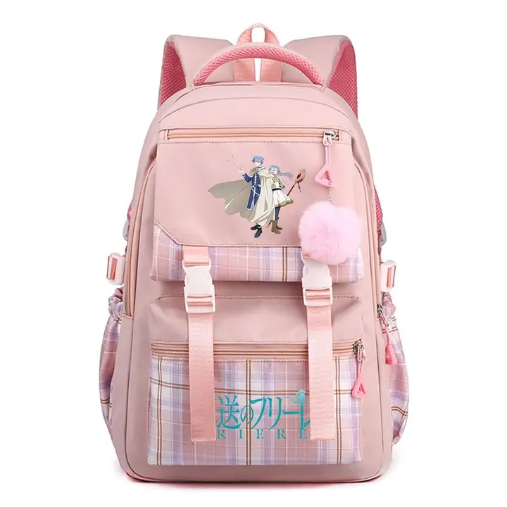 Mochila casual de Frieren, 42 × 30 × 23 cm — diseño 2 en rosa (Sageam)