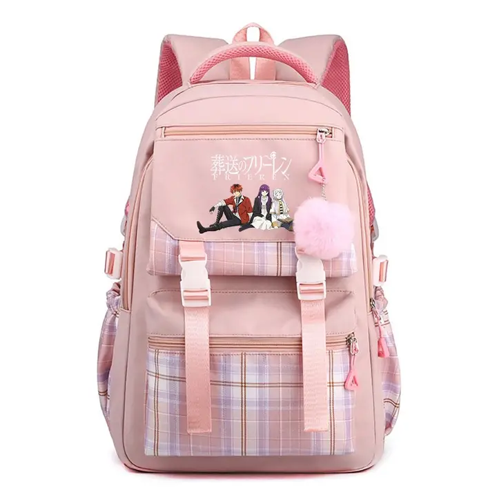 Mochila casual de Frieren, 42 × 30 × 23 cm — diseño 3 en rosa (Sageam)