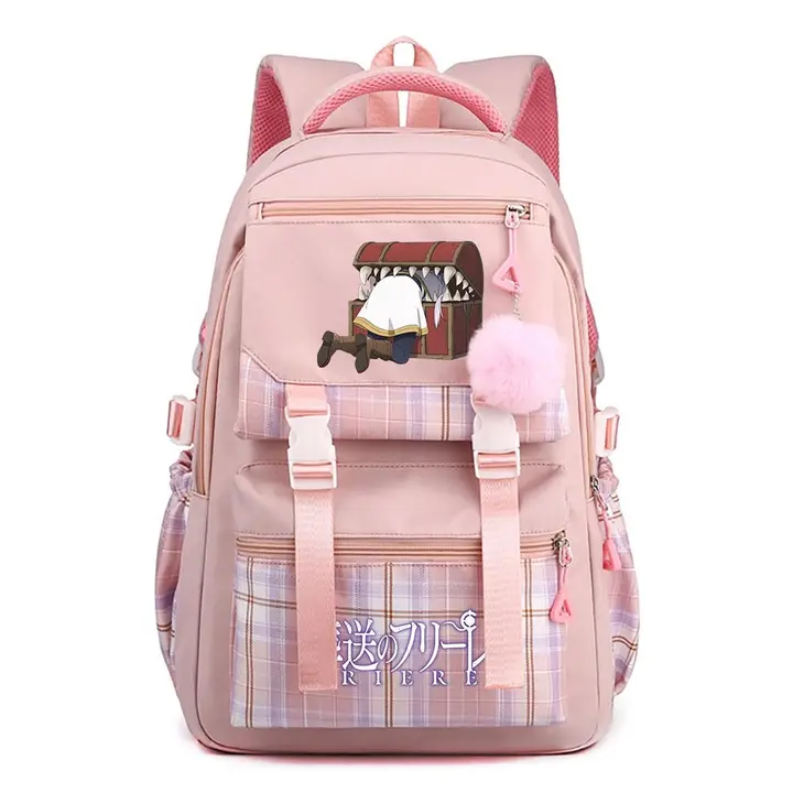 Mochila casual de Frieren, 42 × 30 × 23 cm — diseño 4 en rosa (Sageam)