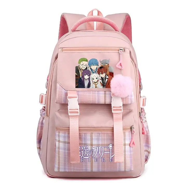 Mochila casual de Frieren, 42 × 30 × 23 cm — diseño 5 en rosa (Sageam)