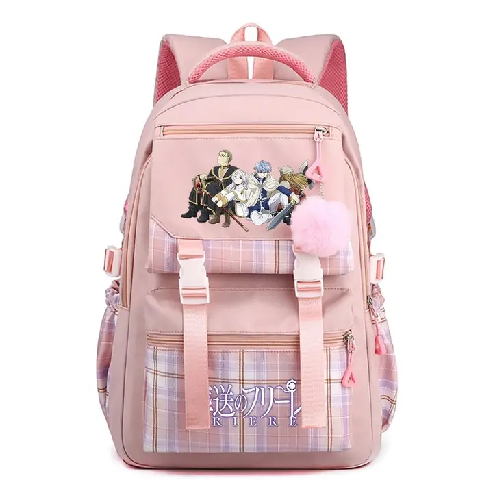 Mochila casual de Frieren, 42 × 30 × 23 cm — diseño 6 en rosa (Sageam)