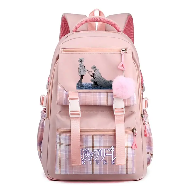Mochila casual de Frieren, 42 × 30 × 23 cm — diseño 8 en rosa (Sageam)