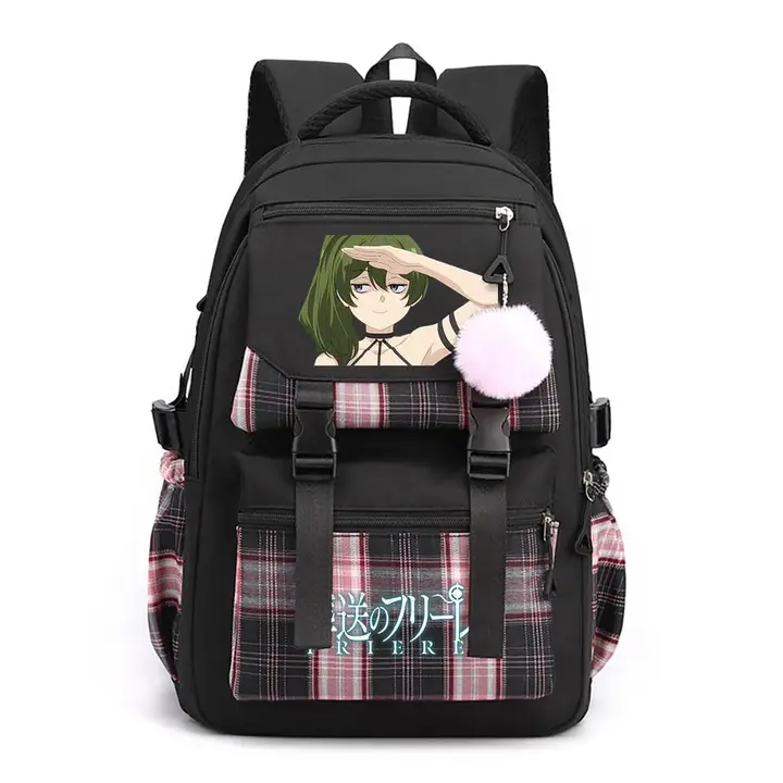 Mochila casual de Frieren, 42 × 30 × 23 cm — diseño 9 en negro (Sageam)