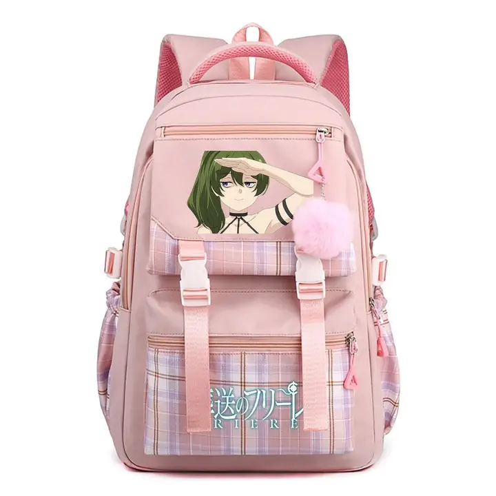 Mochila casual de Frieren, 42 × 30 × 23 cm — diseño 9 en rosa (Sageam)