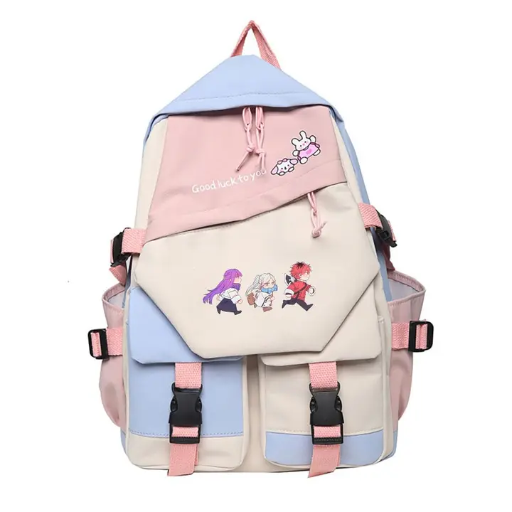 Mochila escolar de Frieren, 42 × 31 cm — diseño 12 en rosa (Sageam)
