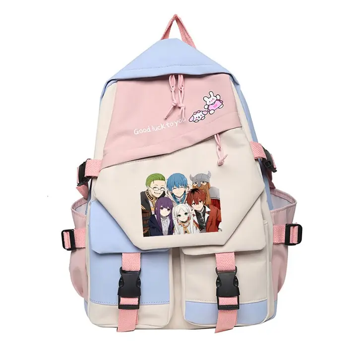 Mochila escolar de Frieren, 42 × 31 cm — diseño 5 en rosa (Sageam)