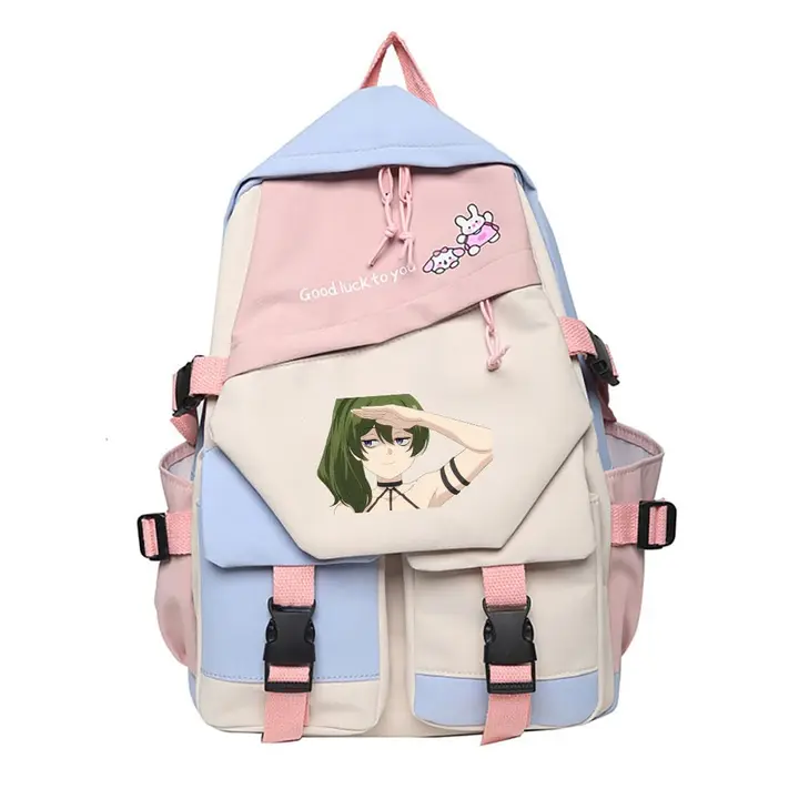 Mochila escolar de Frieren, 42 × 31 cm — diseño 9 en rosa (Sageam)