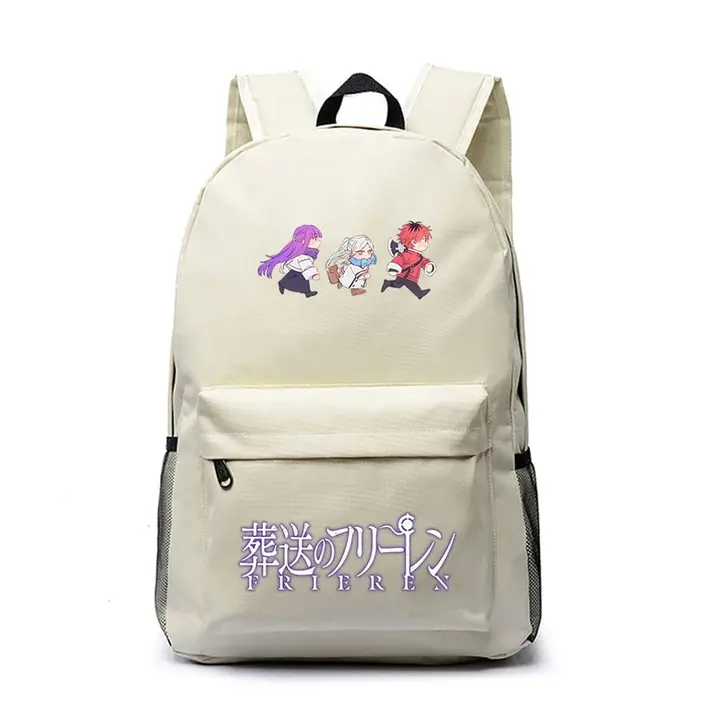 Mochila grande de Frieren, 45 × 31 × 18 cm — diseño 12 en blanco (Sageam)