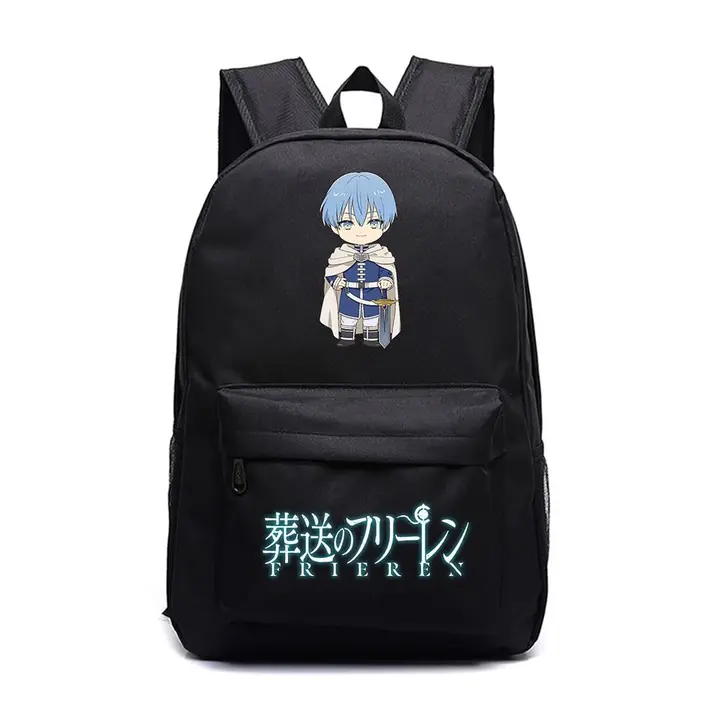 Mochila grande de Frieren, 45 × 31 × 18 cm — diseño 16 en negro (Sageam)