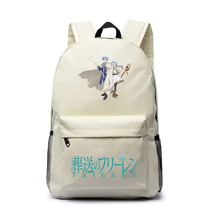 Mochila grande de Frieren, 45 × 31 × 18 cm — diseño 2 en blanco (Sageam)