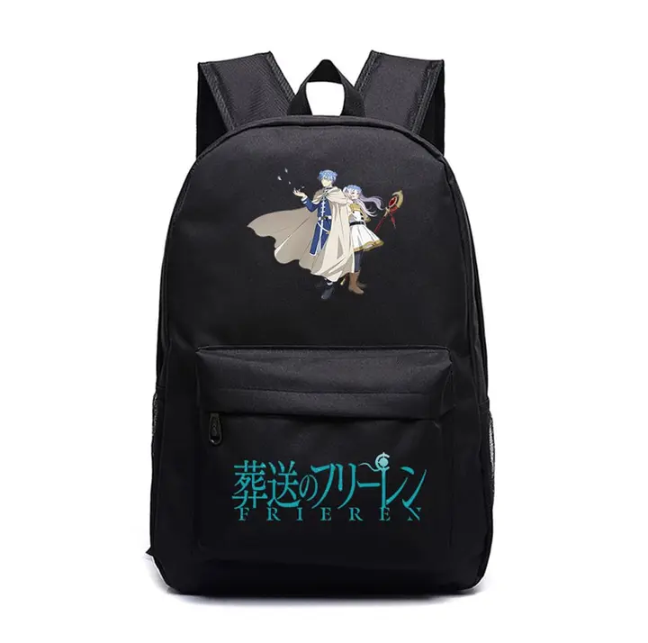 Mochila grande de Frieren, 45 × 31 × 18 cm — diseño 2 en negro (Sageam)