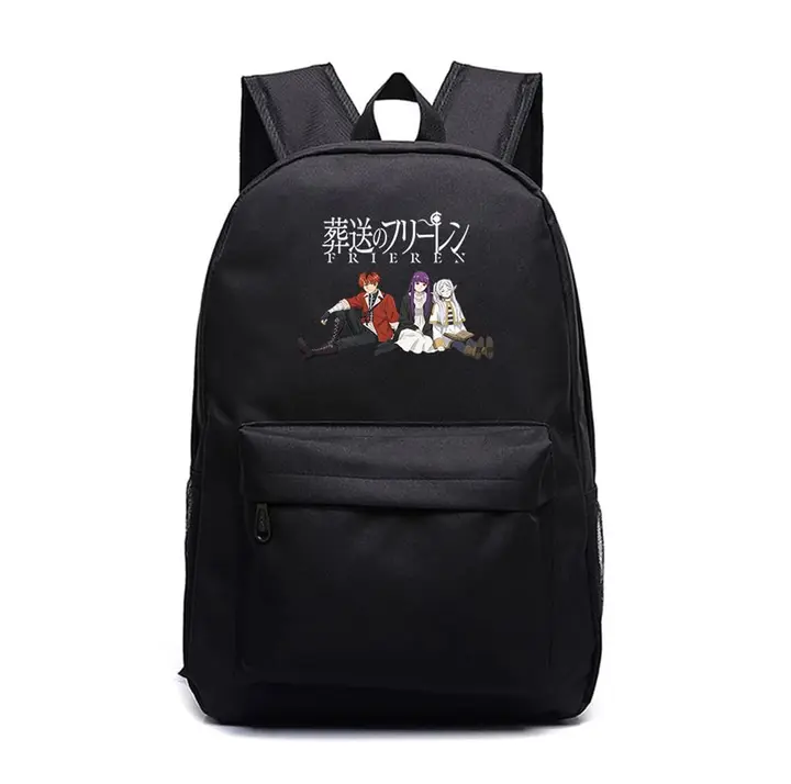 Mochila grande de Frieren, 45 × 31 × 18 cm — diseño 3 en negro (Sageam)