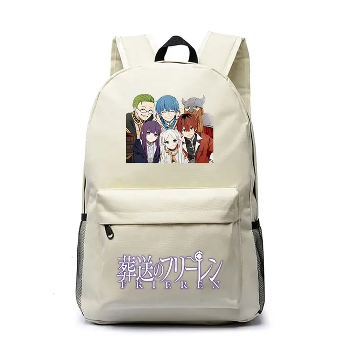 Mochila grande de Frieren, 45 × 31 × 18 cm — diseño 5 en blanco (Sageam)