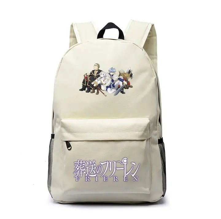 Mochila grande de Frieren, 45 × 31 × 18 cm — diseño 6 en blanco (Sageam)