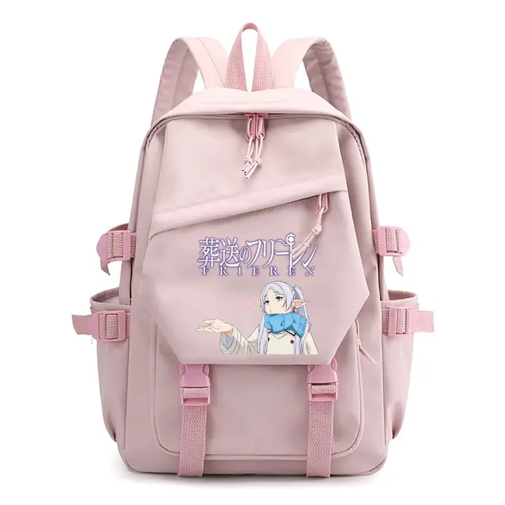 Mochila ligera de Frieren, 42 × 29 cm — diseño 1 en rosa (Sageam)