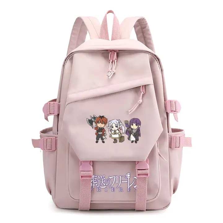 Mochila ligera de Frieren, 42 × 29 cm — diseño 10 en rosa (Sageam)