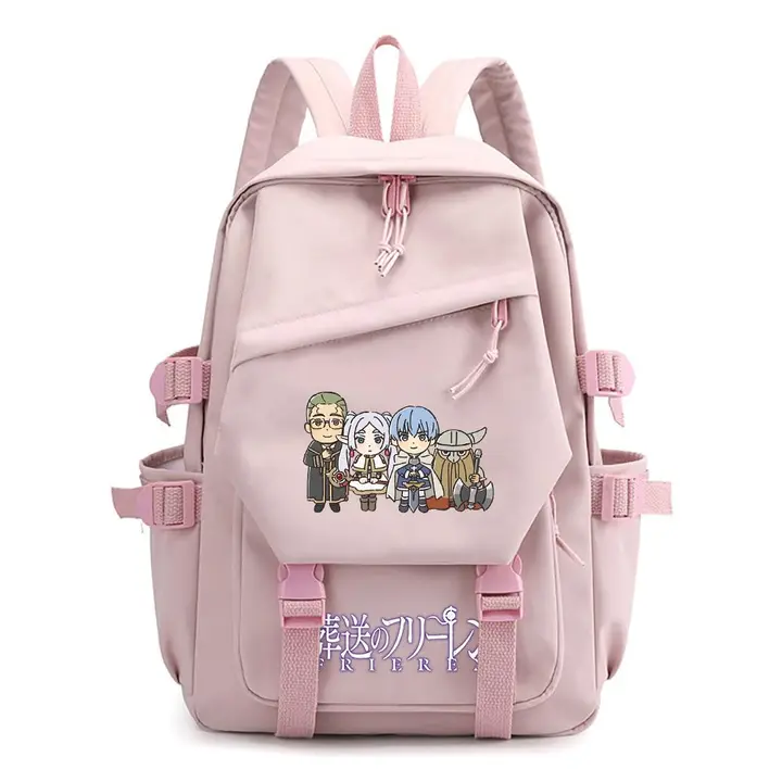 Mochila ligera de Frieren, 42 × 29 cm — diseño 11 en rosa (Sageam)