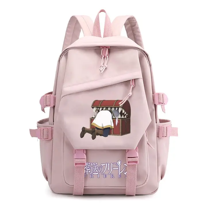 Mochila ligera de Frieren, 42 × 29 cm — diseño 4 en rosa (Sageam)