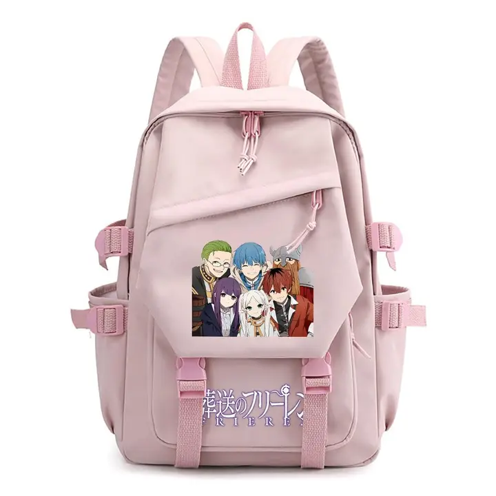 Mochila ligera de Frieren, 42 × 29 cm — diseño 5 en rosa (Sageam)
