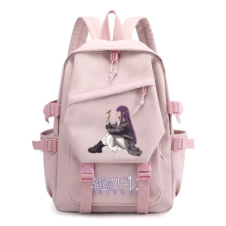 Mochila ligera de Frieren, 42 × 29 cm — diseño 7 en rosa (Sageam)