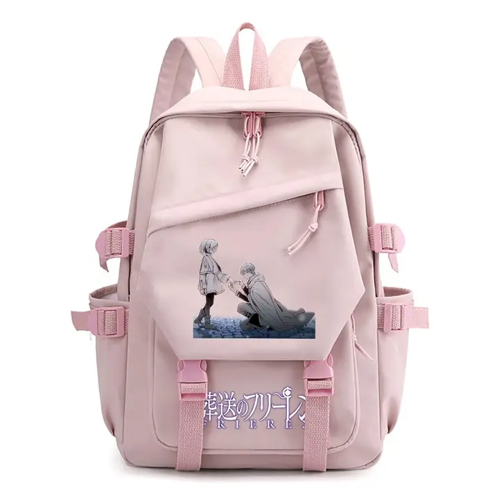 Mochila ligera de Frieren, 42 × 29 cm — diseño 8 en rosa (Sageam)