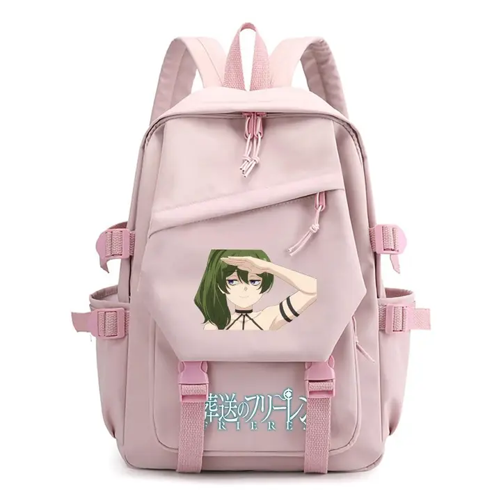 Mochila ligera de Frieren, 42 × 29 cm — diseño 9 en rosa (Sageam)